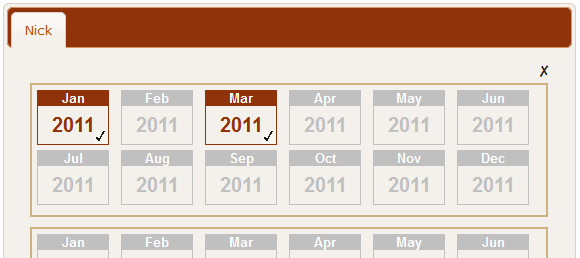 First Fridays Attendance Log with dates selected and unselected