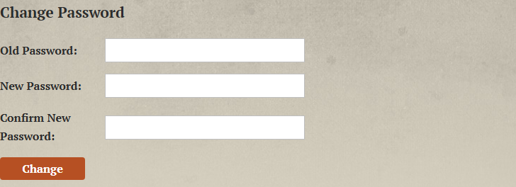 The Change Password page